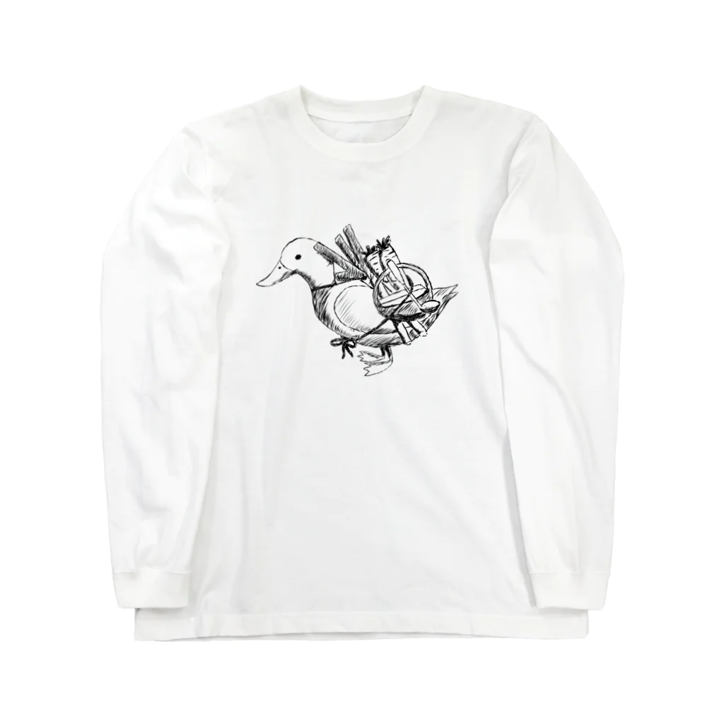 chicodeza by suzuriのカモネギ鉛筆画 Long Sleeve T-Shirt