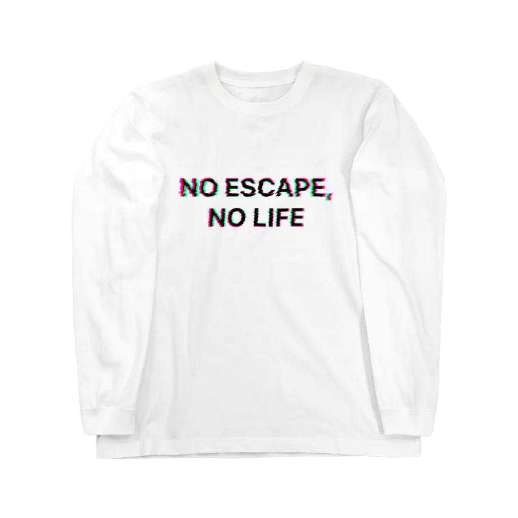 謎はないけど謎解き好きのお店のNO ESCAPE, NO LIFE Long Sleeve T-Shirt