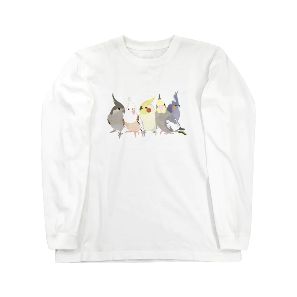 masumi maedaの寄り添う　オカメインコ　 Long Sleeve T-Shirt