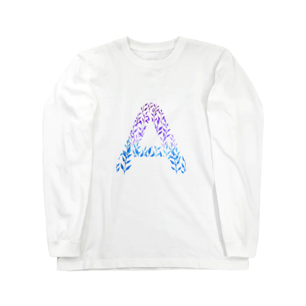 neoacoのAlphabet A -gradation leafs style- Long Sleeve T-Shirt