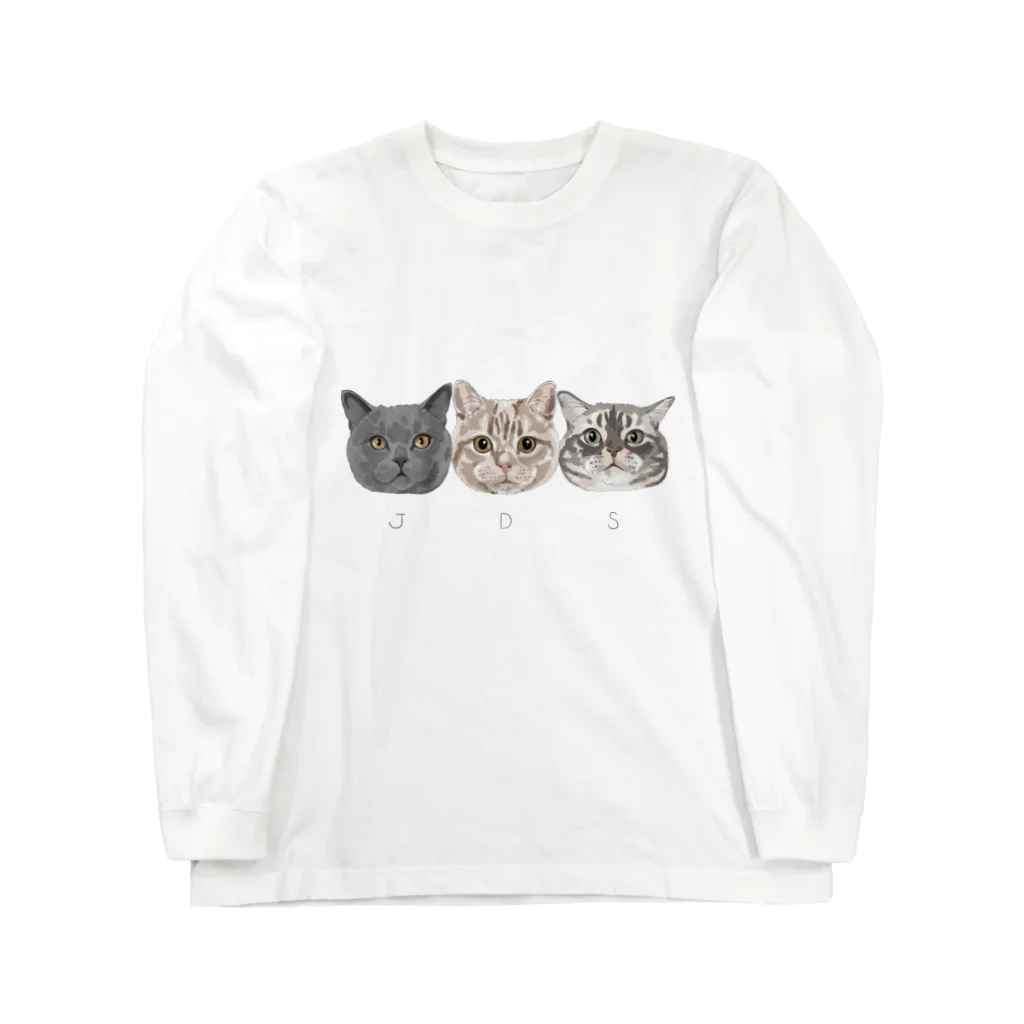 みきぞーん｜保護猫 ミッキー画伯と肉球とおともだちのJ&D&S Long Sleeve T-Shirt