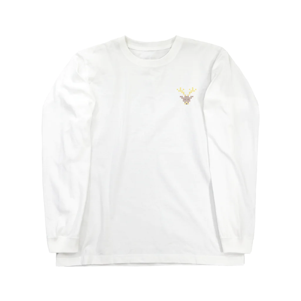 shisoppaの雄鹿 Cross-stitch Long Sleeve T-Shirt