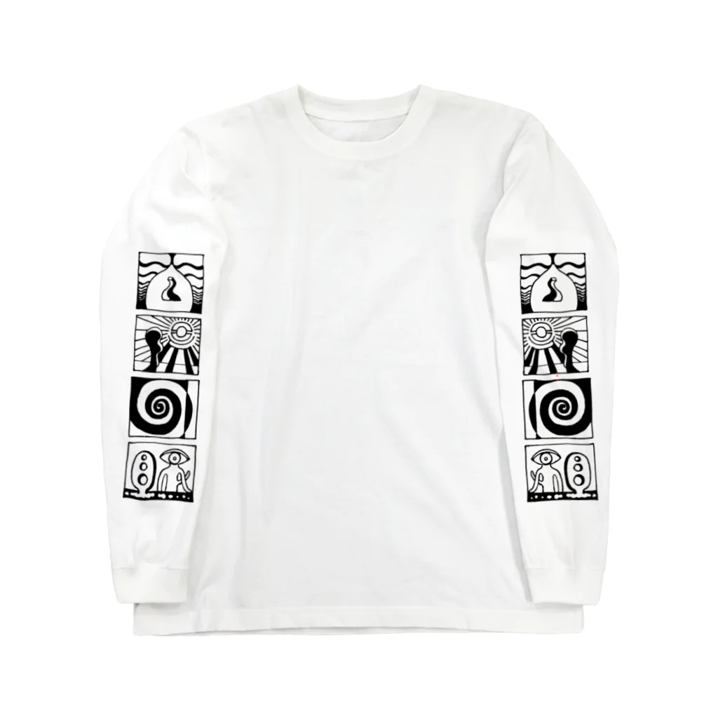 太陽の眼の太陽の眼 文字絵SP(黒/縦長/両面) Long Sleeve T-Shirt