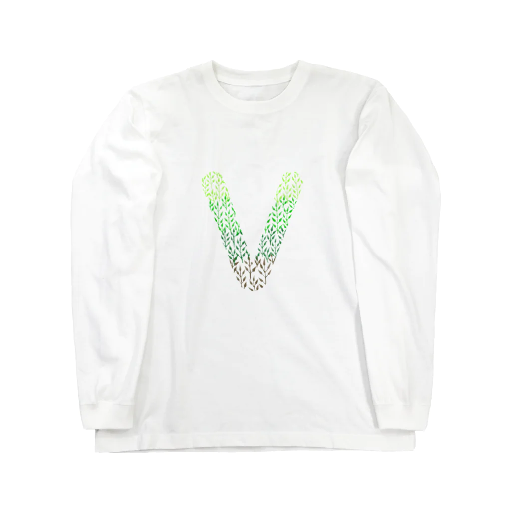 neoacoのAlphabet V -gradation leafs style- Long Sleeve T-Shirt