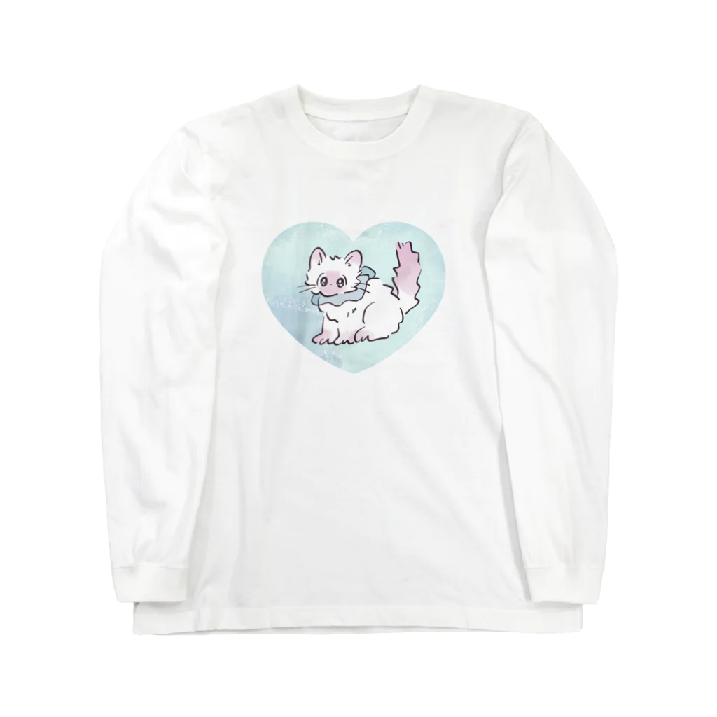 猫のあいさつのえりまきネコチャン ロングスリーブTシャツ