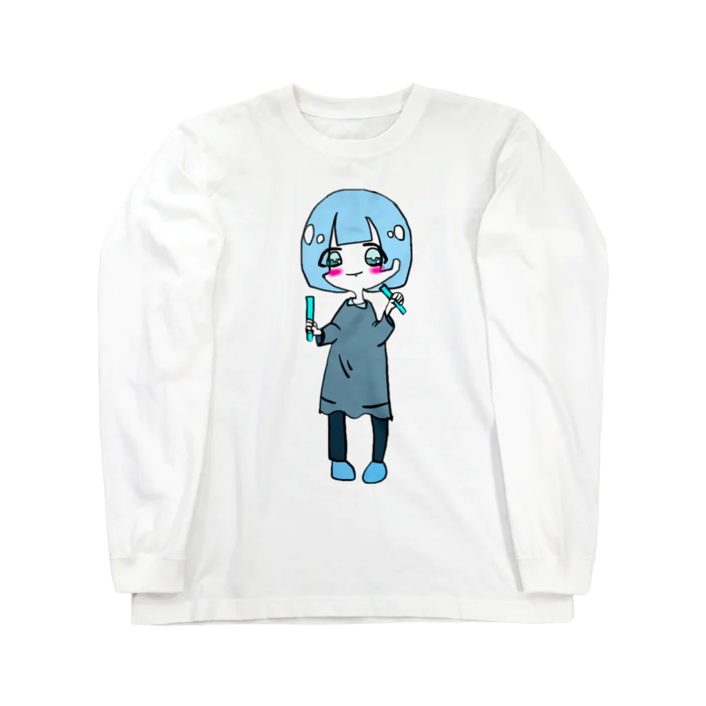 dorima-の水色担当(推し)のキャラ ロングスリーブTシャツ