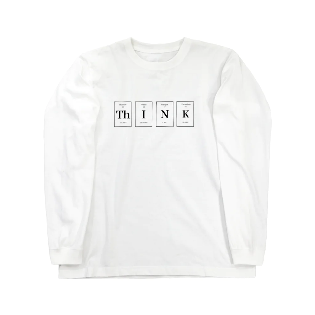 JAZUYの”Think”/ 原子番号90,53,7,19 Long Sleeve T-Shirt