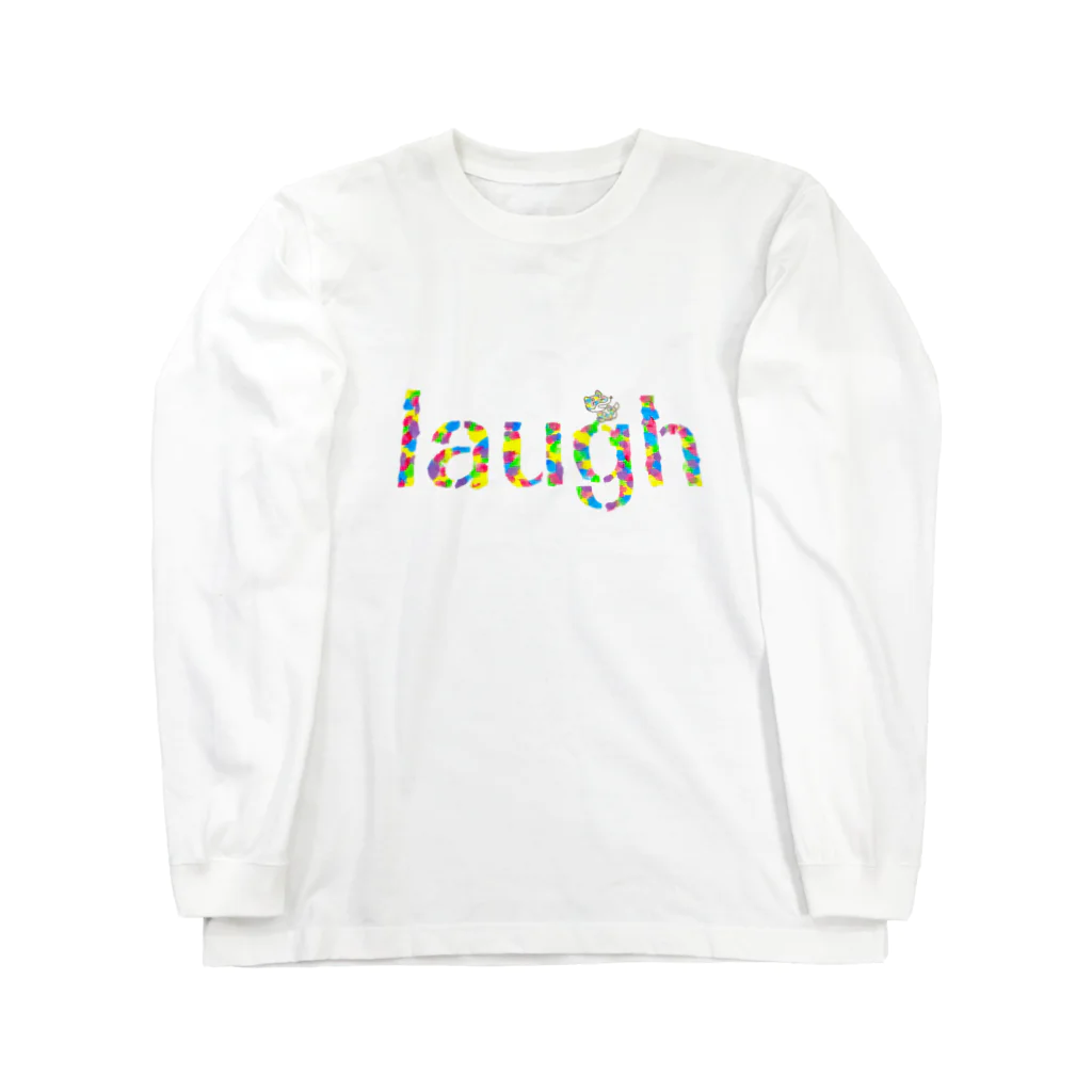 ハチカラのlaugh！黒柴 ロングスリーブTシャツ