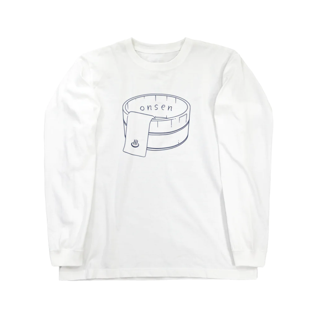 温泉グッズ@ブーさんとキリンの生活のonsen（ブルー） Long Sleeve T-Shirt