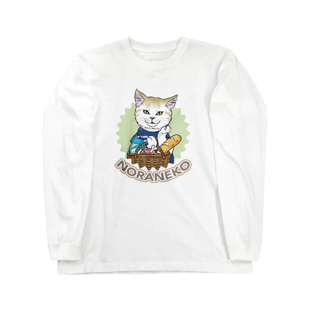 noraneko_storeのお買い物猫 Long Sleeve T-Shirt