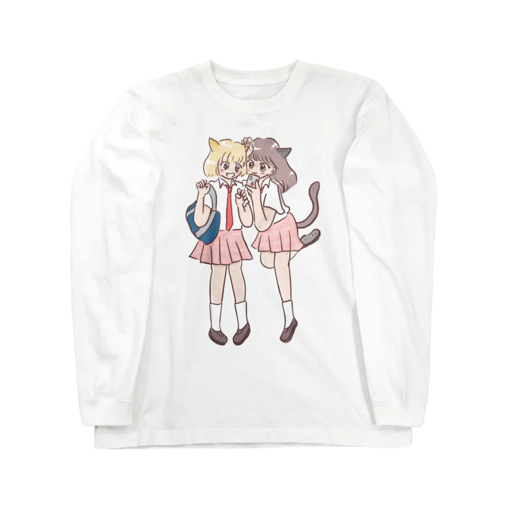 フードコートでtiktok 女子高生 / ぺろぺろっ ( seikosensei2 )のロングスリーブTシャツ通販 ∞ SUZURI（スズリ）