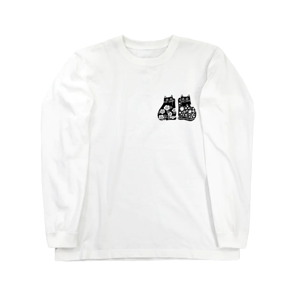 Arts&Crafts Muuのまねきねこ黒 ロングスリーブTシャツ