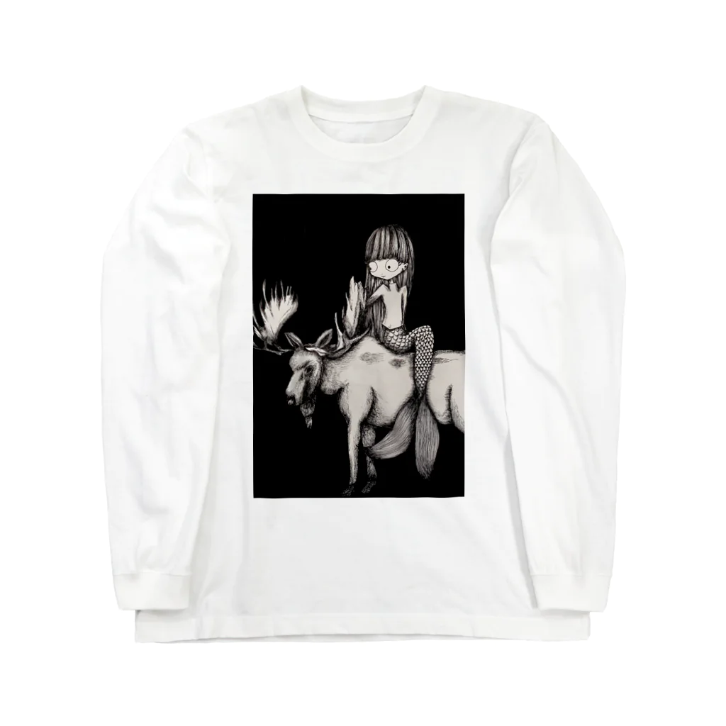 mermaidの人魚とヘラジカ Long Sleeve T-Shirt