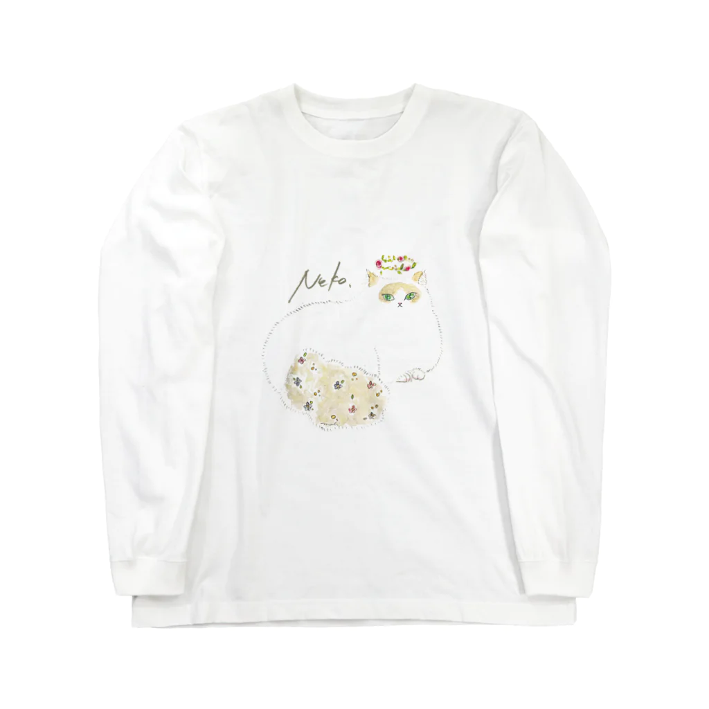 MAKIのお花畑のネコチャン Long Sleeve T-Shirt