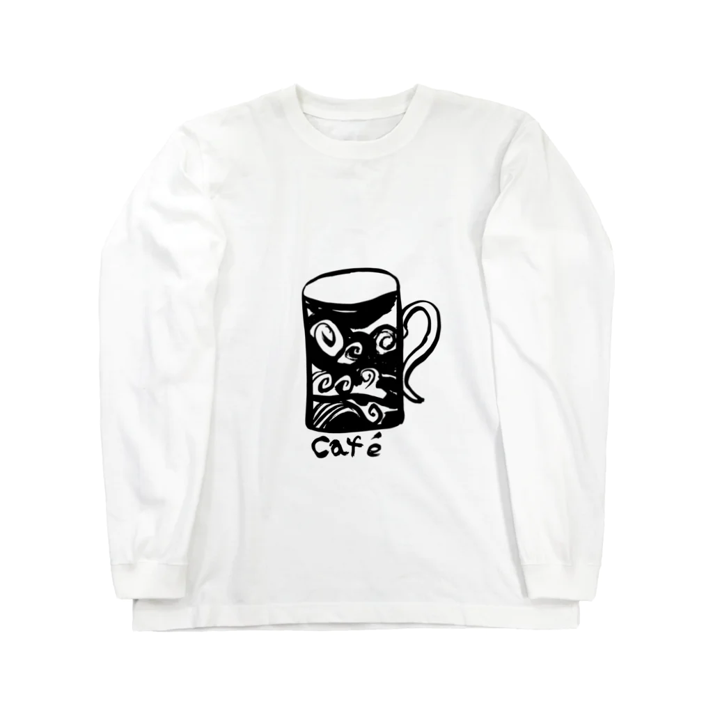 junsen　純仙　じゅんせんの JUNSEN（純仙）Hora del café　コーヒータイム　２０１８０１１０ ロングスリーブTシャツ