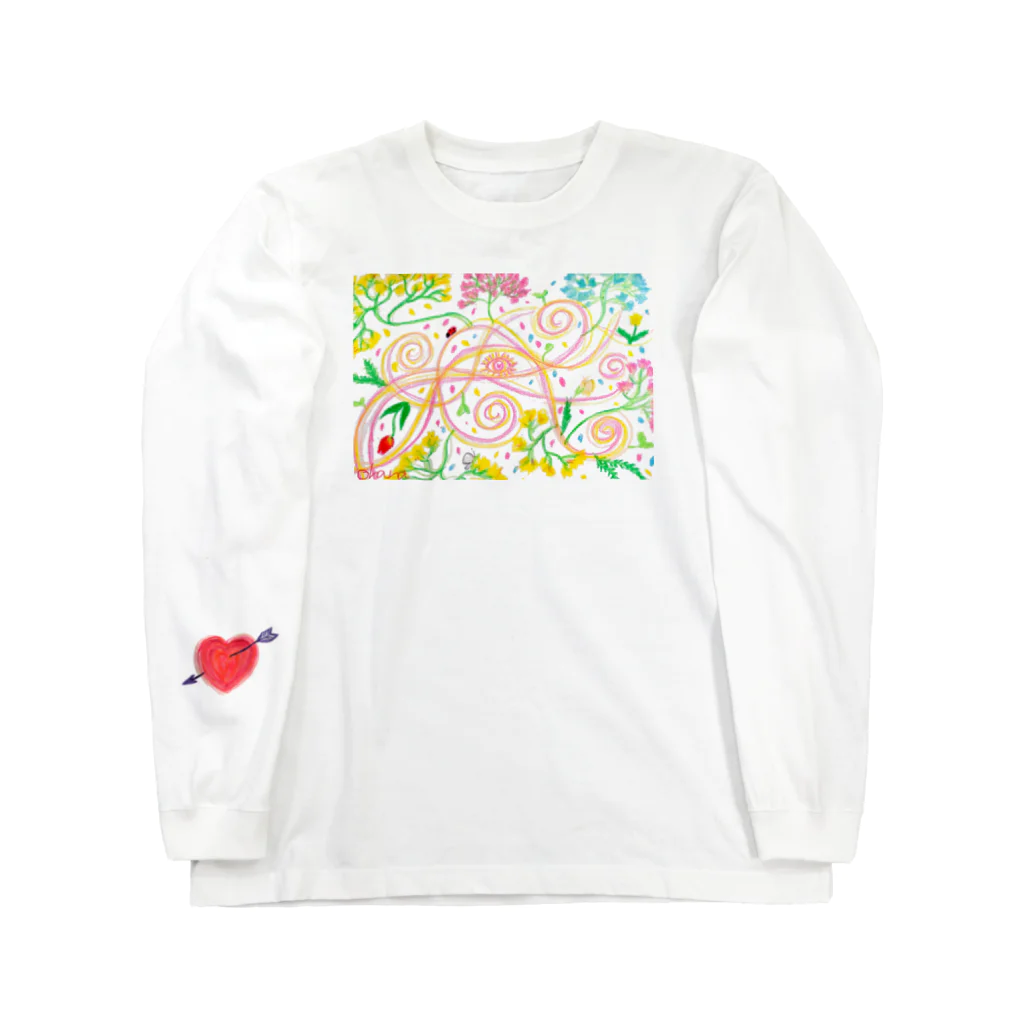 お華🌸🐝Ohanaの春の芽吹き🌸 ロングスリーブTシャツ