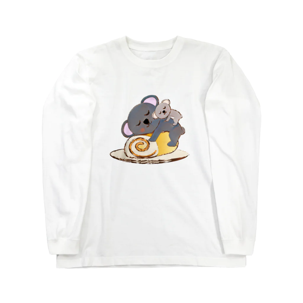 chicodeza by suzuriのコアラのロールケーキ Long Sleeve T-Shirt