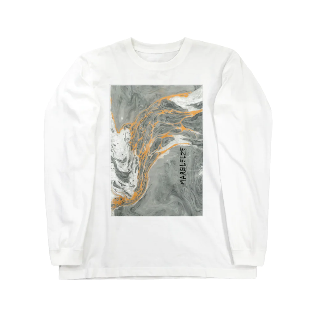 xxxyamachanのMARBLEIZE　縦書き Long Sleeve T-Shirt