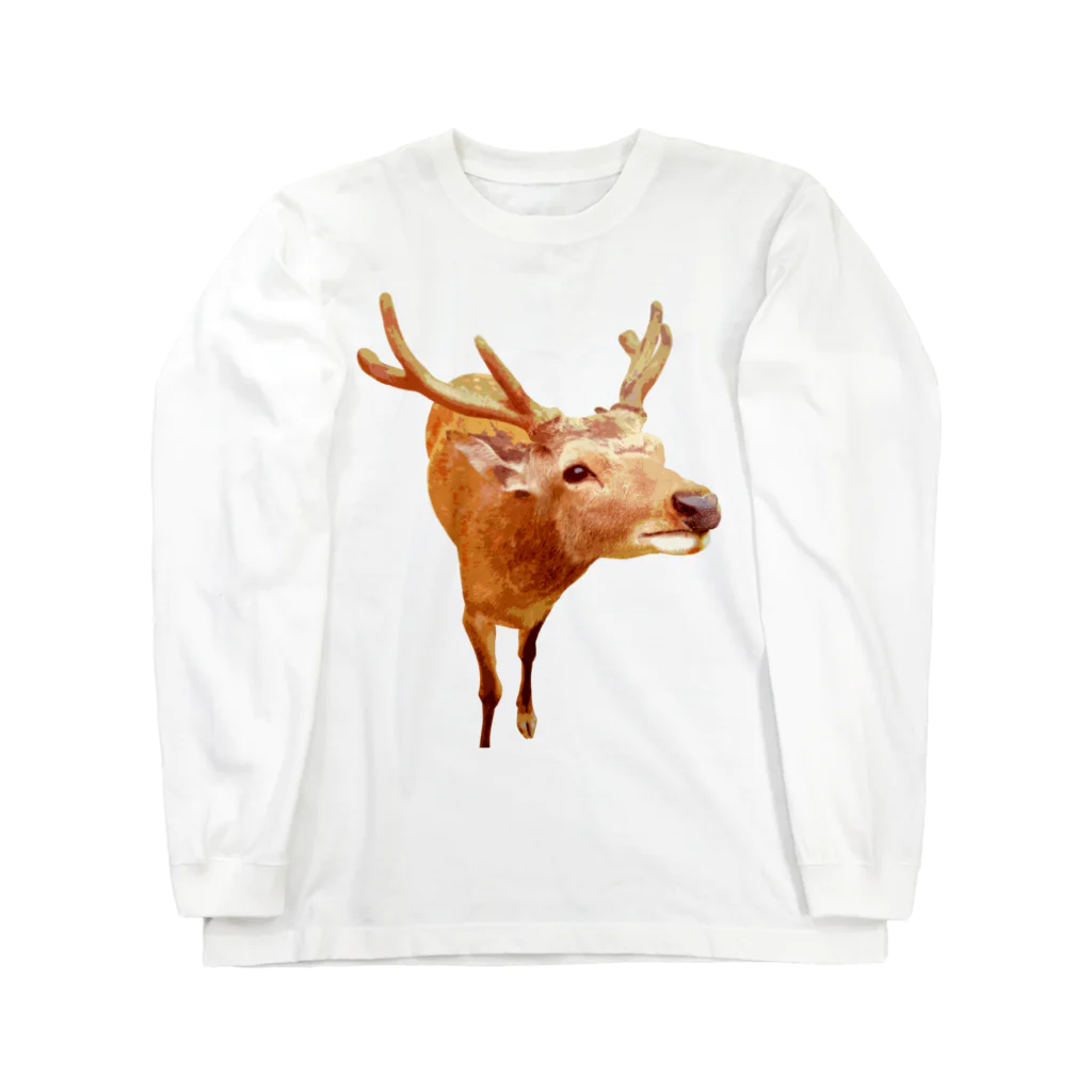 kimchinのつぶらな瞳のキュートなシカ Long Sleeve T-Shirt