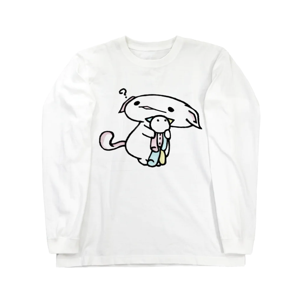 itsuto-こねこしょうしょうめんへらの「まだもっていないよ」 ロングスリーブTシャツ