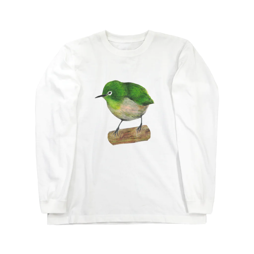 森図鑑の[森図鑑] メジロ Long Sleeve T-Shirt