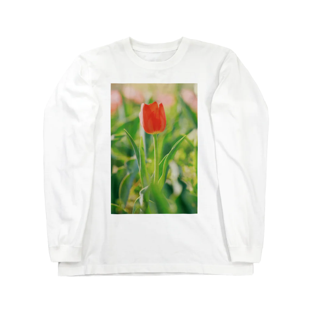 hajiketobuのチューリップで春を感じる ロングスリーブTシャツ