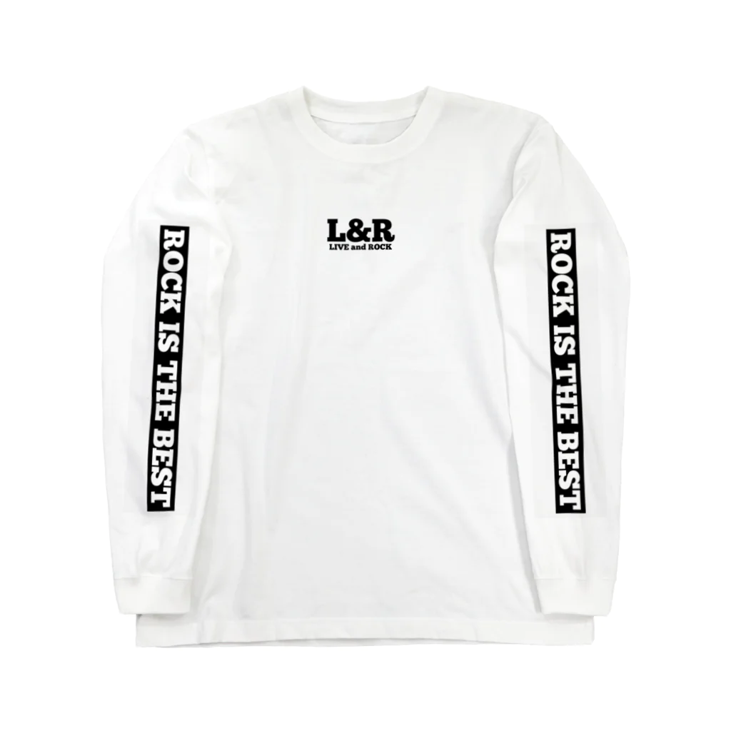 L&RのL&R  LIVE and ROCK  ROCK IS THE BEST  表袖デザイン ロングスリーブTシャツ