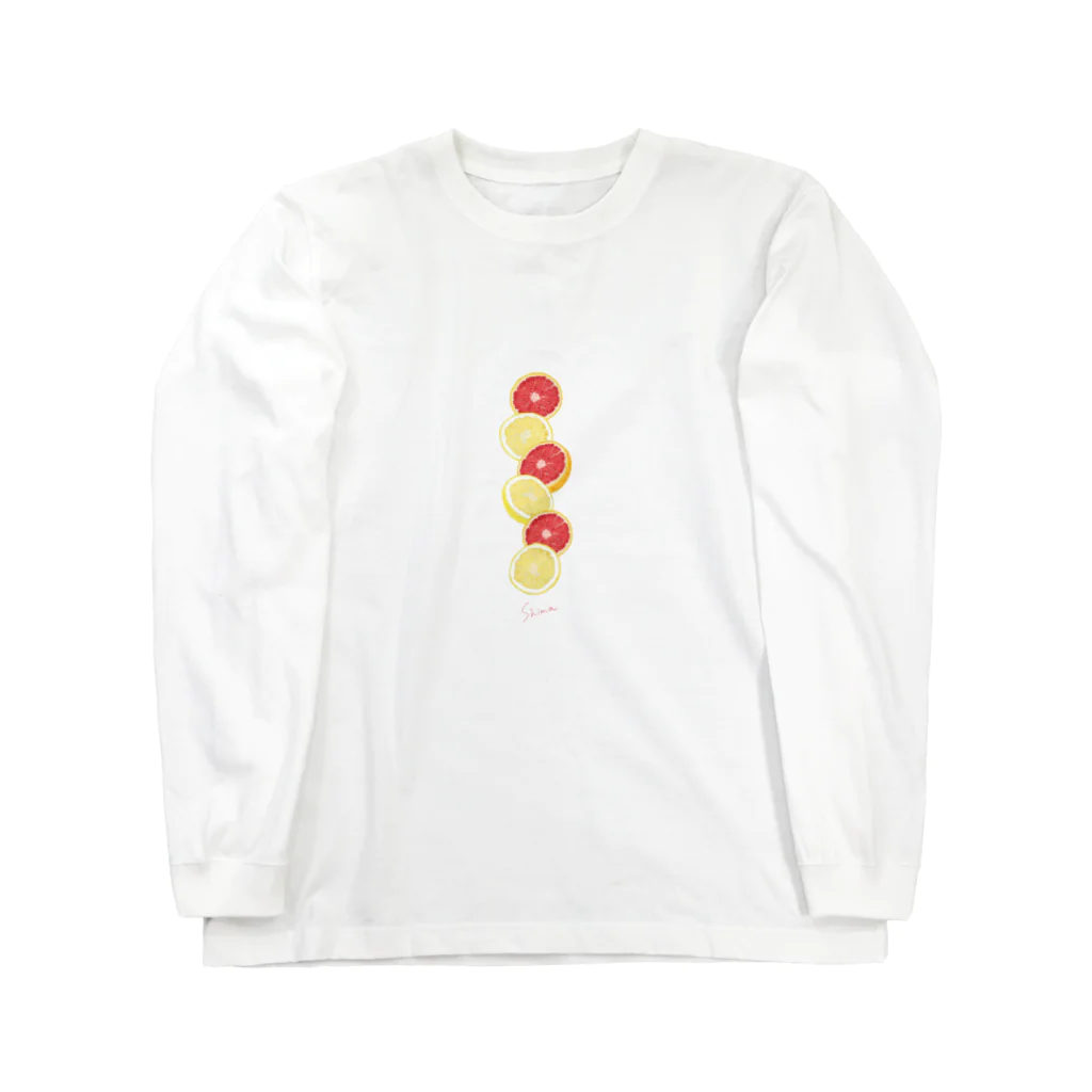 しま✳︎スイーツ/パティシエの爽やかグレープフルーツ Long Sleeve T-Shirt