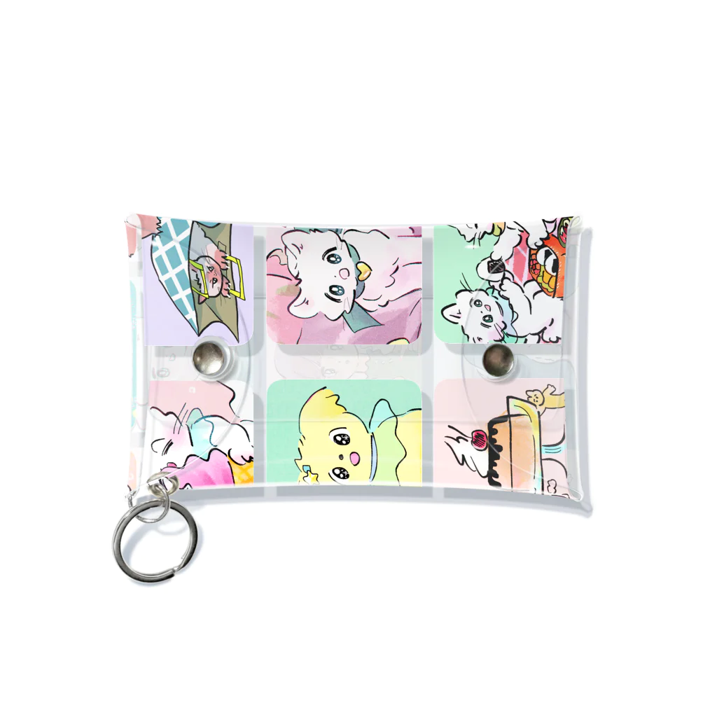 猫のあいさつのねこや女の子たち Mini Clear Multipurpose Case