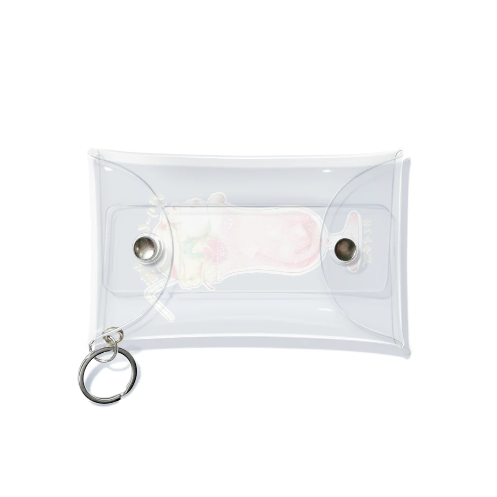 Cafe &Gallery喫茶のり福のクリームソーダ猫　＃２イチゴ Mini Clear Multipurpose Case