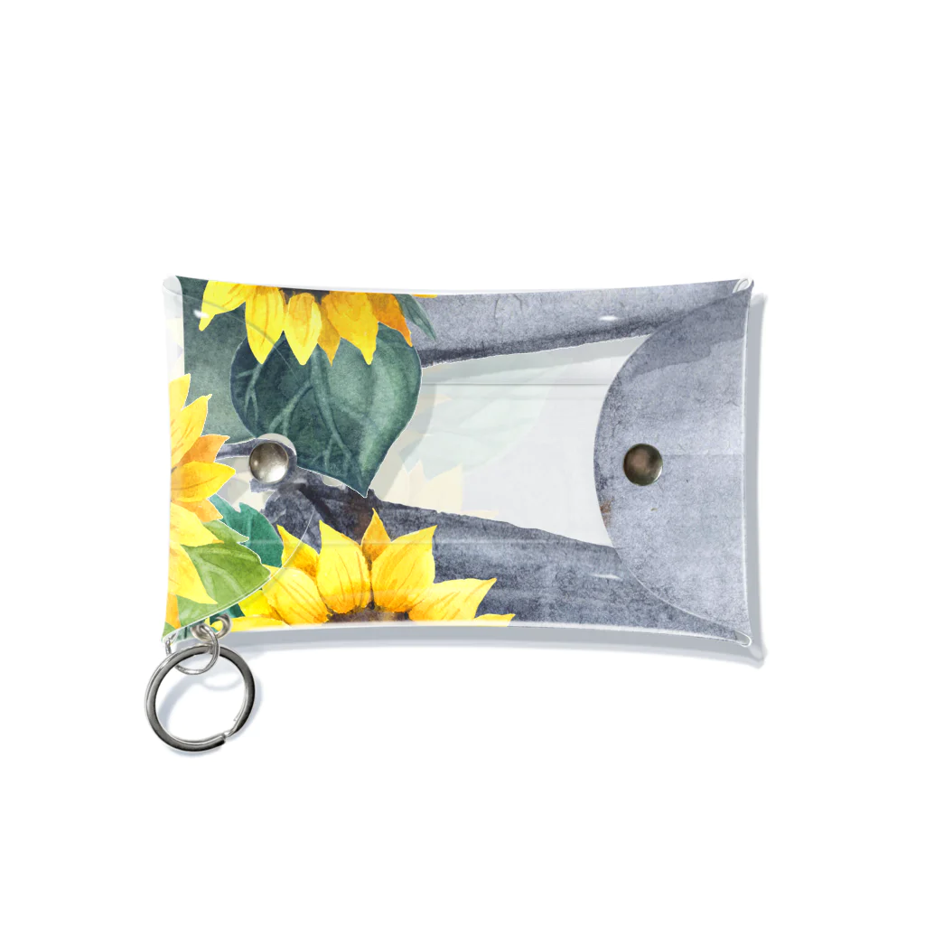 Fred HorstmanのWatering bucket and sunflowers  じょうろ と ひまわり Mini Clear Multipurpose Case