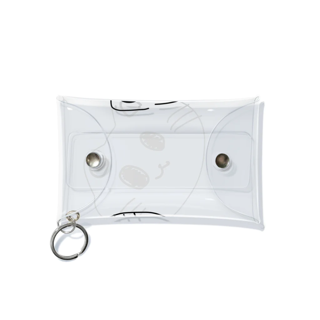 あられちのねこくん Mini Clear Multipurpose Case