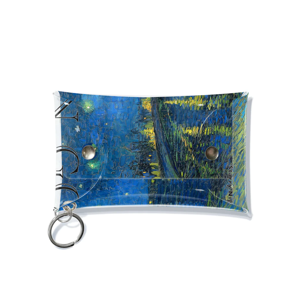 MUGEN ARTのゴッホ　ローヌ川の星月夜　Van Gogh / Starry Night Over the Rhône  Mini Clear Multipurpose Case