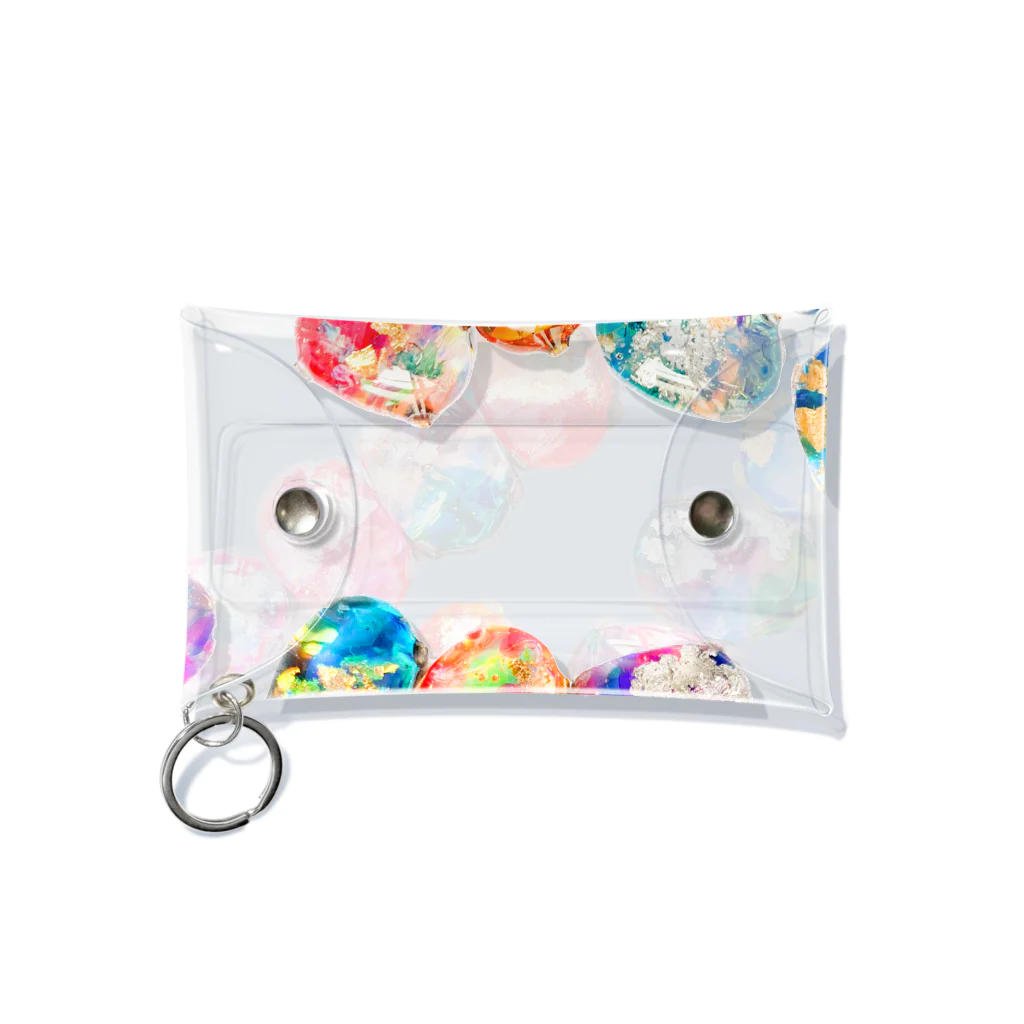 黄紫-キムラサキ-/kimurasakiのKimurasaki_Ink_Oval_Design Mini Clear Multipurpose Case