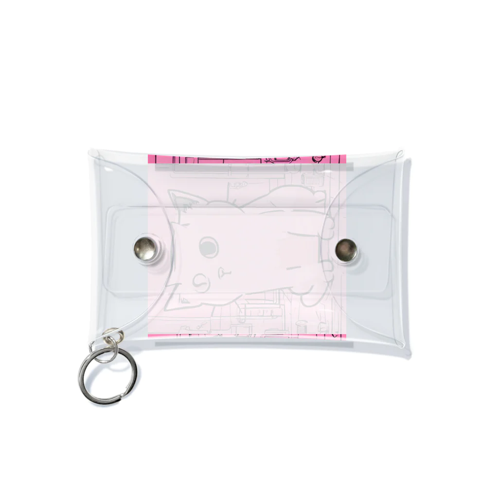 rikanのピンクキャット Mini Clear Multipurpose Case