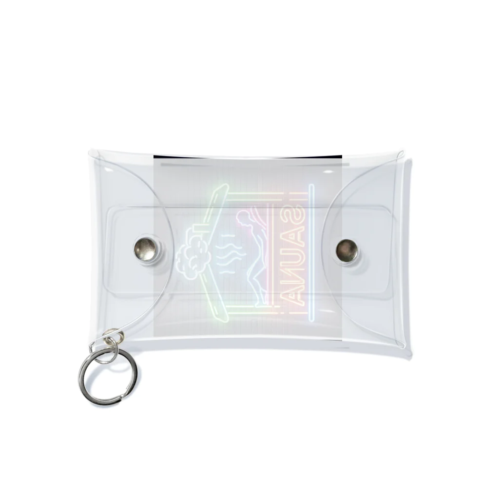 N SAUNA LOGOのネオン風サウナロゴ2 Mini Clear Multipurpose Case