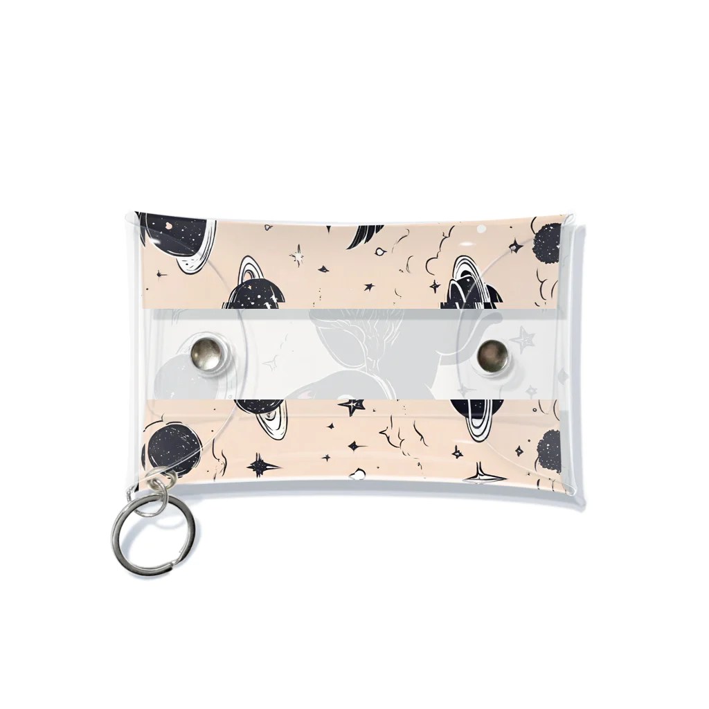 宇宙黒猫キョロちゃんの宇宙黒猫キョロちゃん(惑星) Mini Clear Multipurpose Case