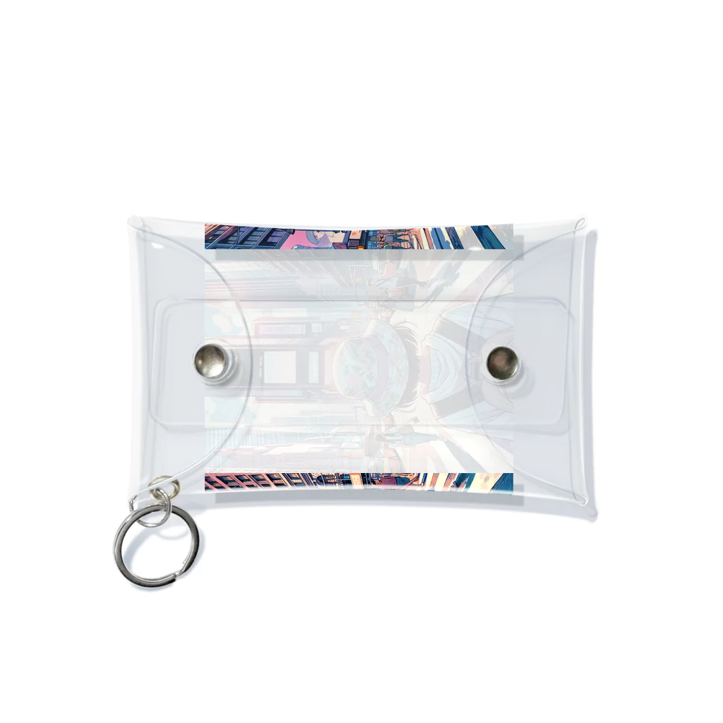 Artful Whiskersの一人旅の少女 Mini Clear Multipurpose Case