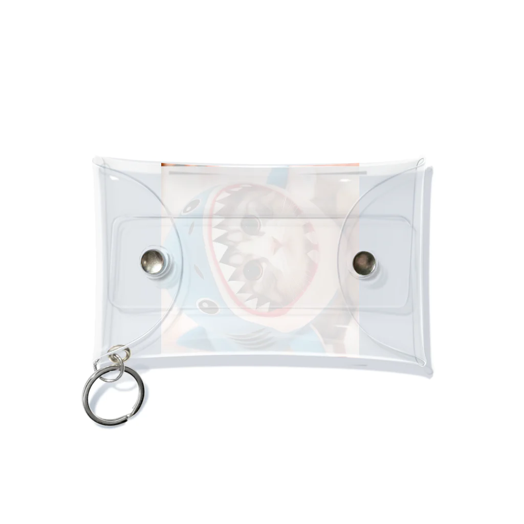 アニマルグッズストア　OPIの鮫の着ぐるみを着た猫 Mini Clear Multipurpose Case