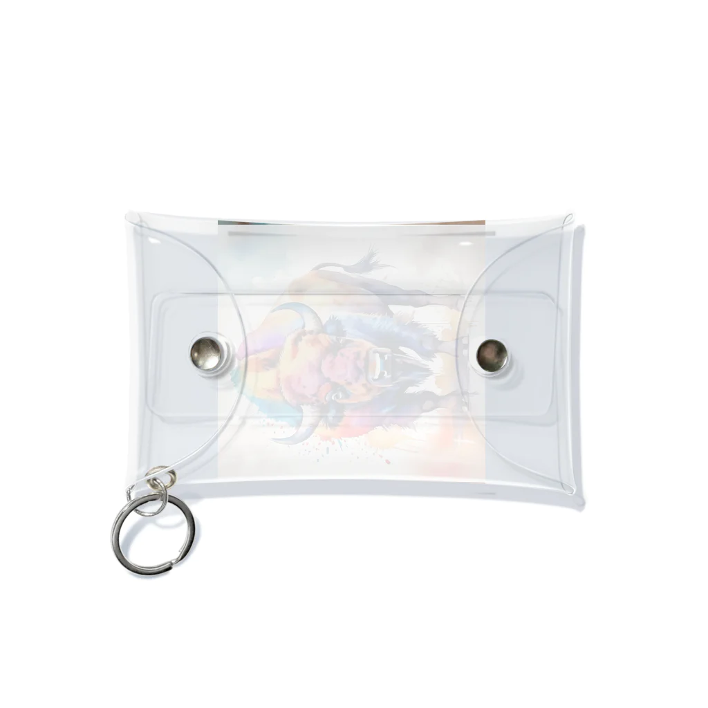 【ma chérie】A treasury of love.のカラフルバッファロー Mini Clear Multipurpose Case