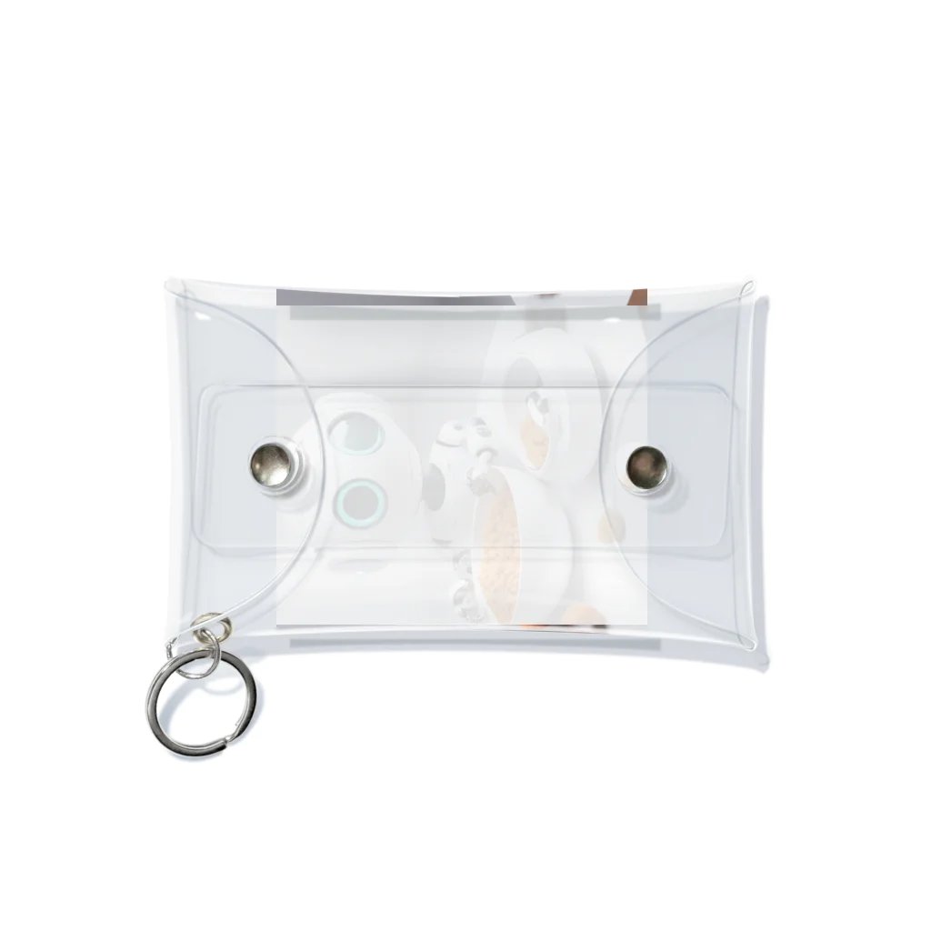 d-design-labのごはん食べてるロボ Mini Clear Multipurpose Case