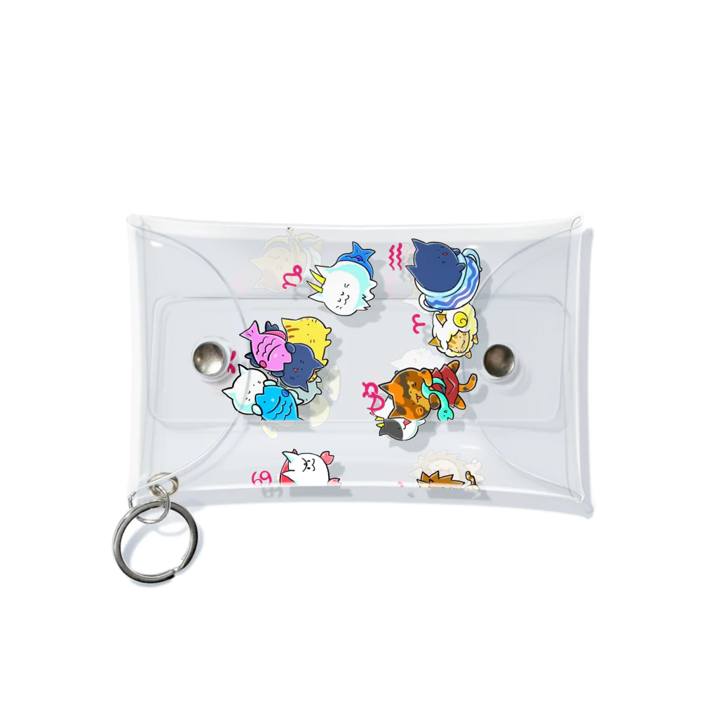 もふもふ堂の１２星座と猫コラボ Mini Clear Multipurpose Case