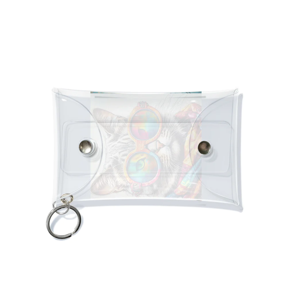 だんのんのカラフルメガネをかけた猫 Mini Clear Multipurpose Case