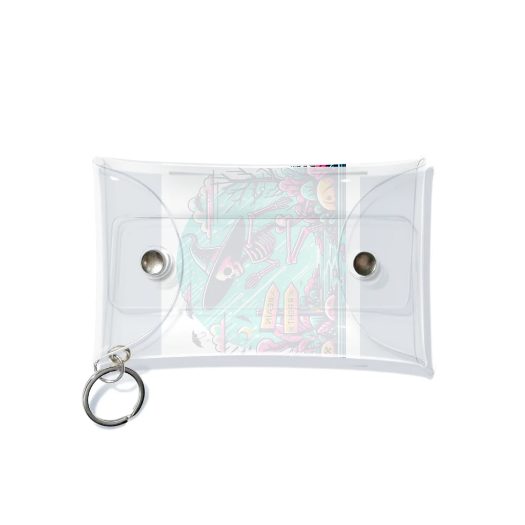 かるるんショップの骸骨紳士シリーズ　雨ニモマケズ、風ニモマケズ Mini Clear Multipurpose Case