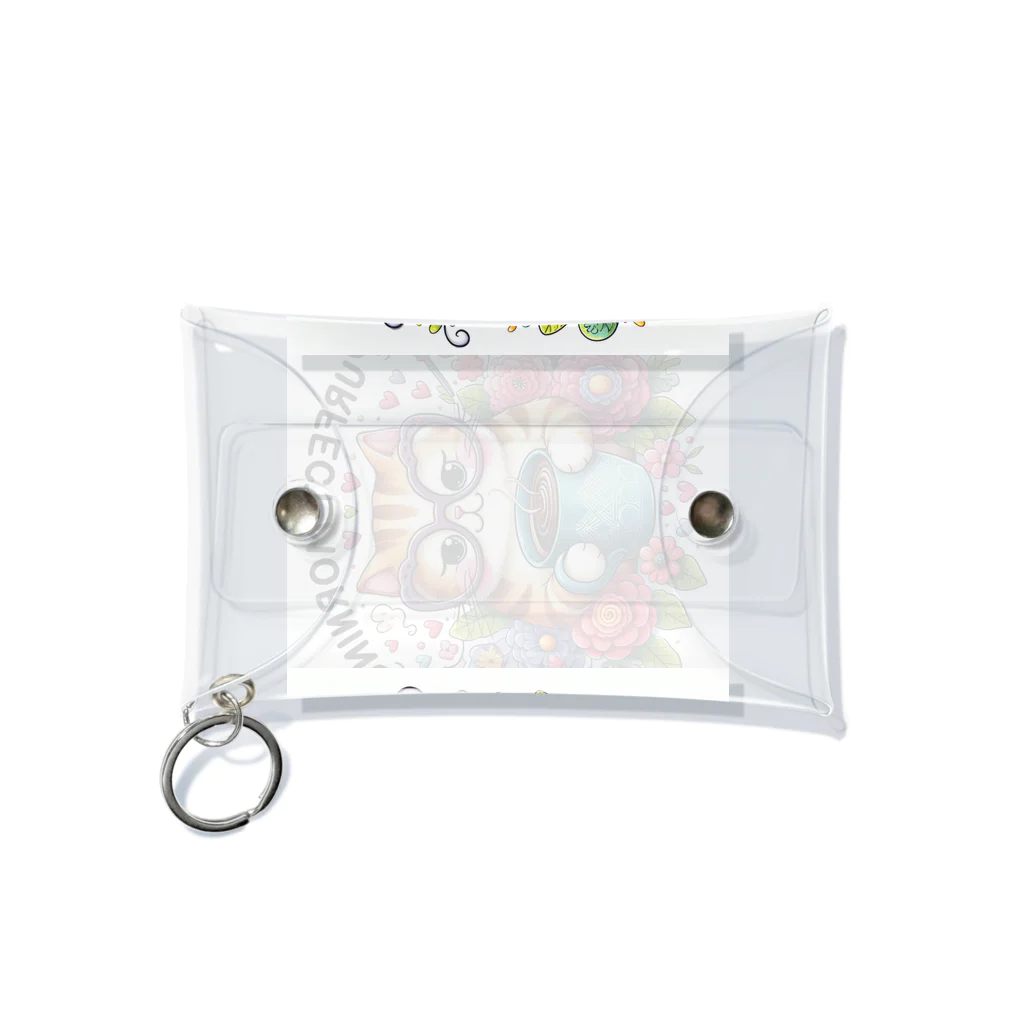 にこにこ雑貨店の猫のマグカップのイラスト Mini Clear Multipurpose Case