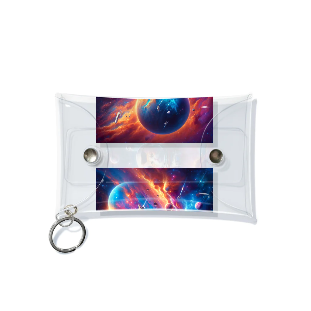 space catの宇宙猫飛行士 Mini Clear Multipurpose Case