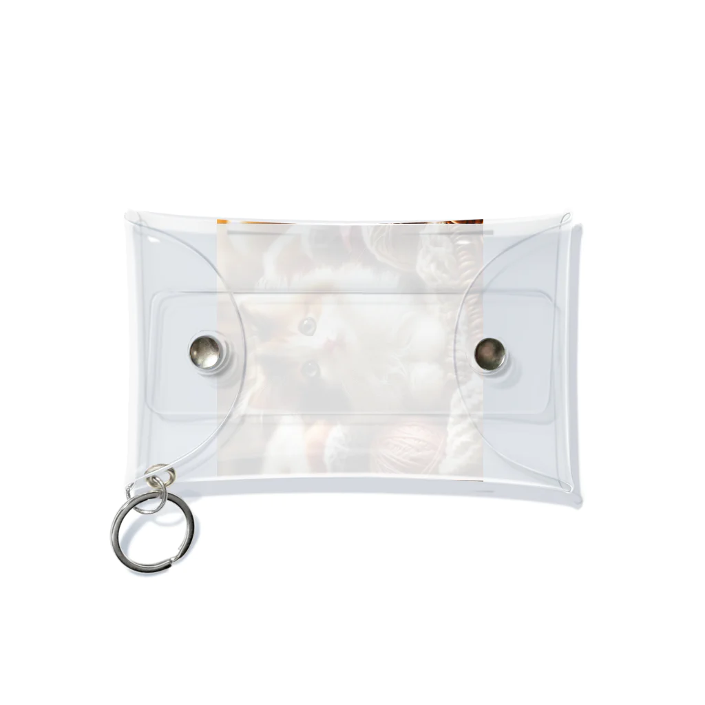 SkyBlueのかわいい三毛猫 Mini Clear Multipurpose Case