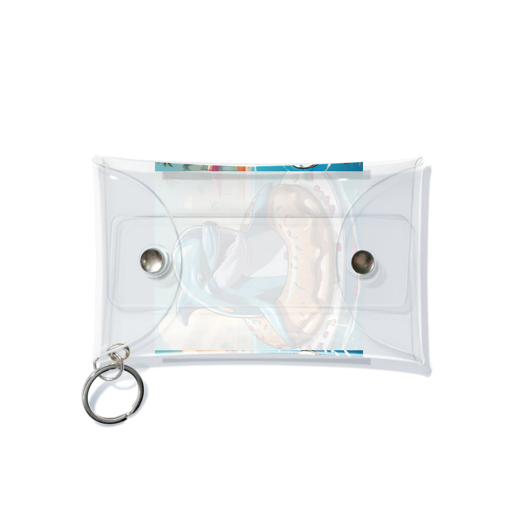 HIROYAN5935のドーナッツ好きのイルカのクーちゃん Mini Clear Multipurpose Case