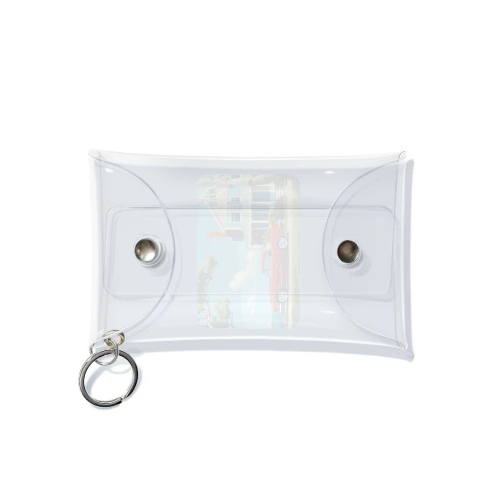 MistyStarkの赤いコルベットと海辺の家　－　red corvette and seaside house　－ Mini Clear Multipurpose Case