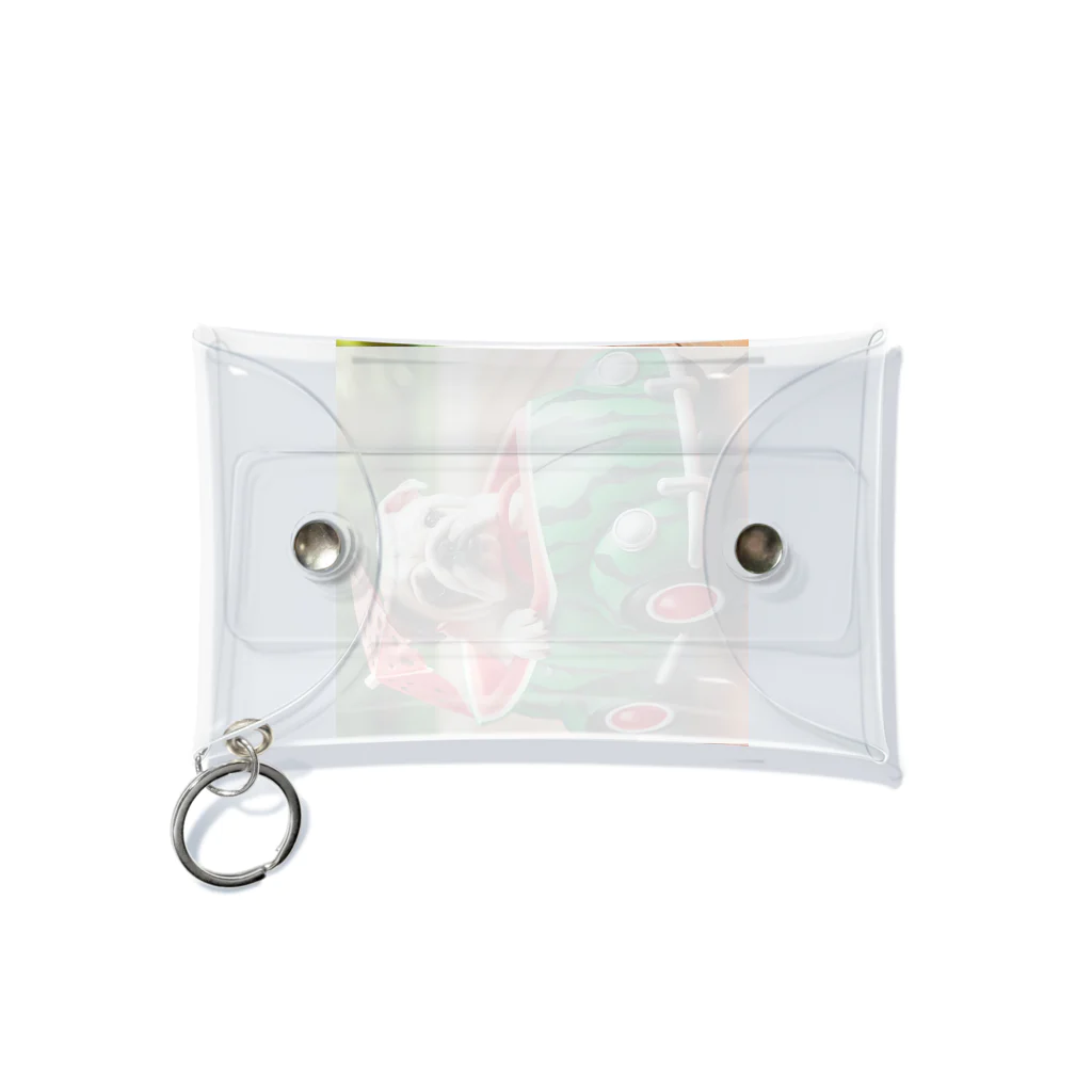 T-BORNSTAKEのブルドッグくんのある夏の日 Mini Clear Multipurpose Case